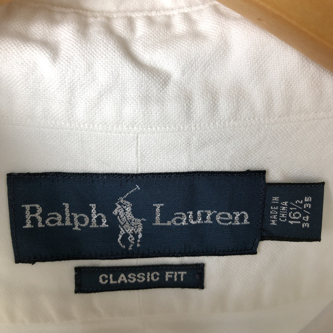 Ralph Lauren Classic Fit Long Sleeve Button Down Shirt, Men's Size L cotton white type Vintage Second Hand