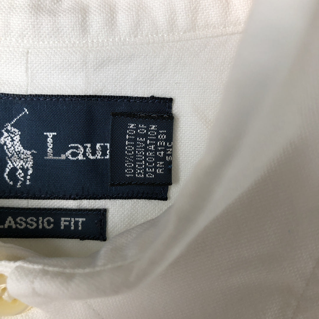 Ralph Lauren Classic Fit Long Sleeve Button Down Shirt, Men's Size L cotton white type Vintage Second Hand