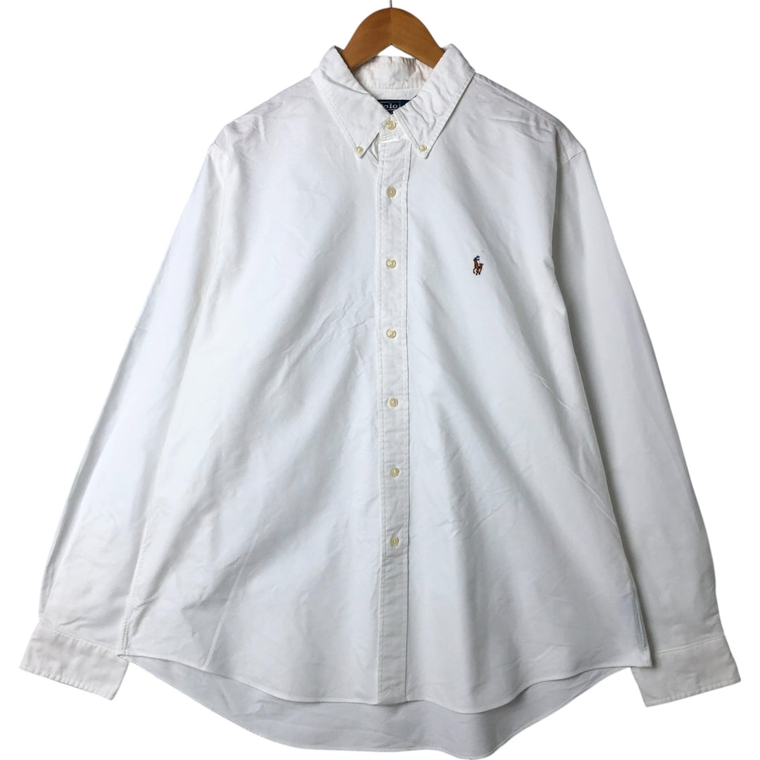 Ralph Lauren CUSTOM FIT long sleeve button down shirt, men's XL size cotton white type Vintage Second Hand