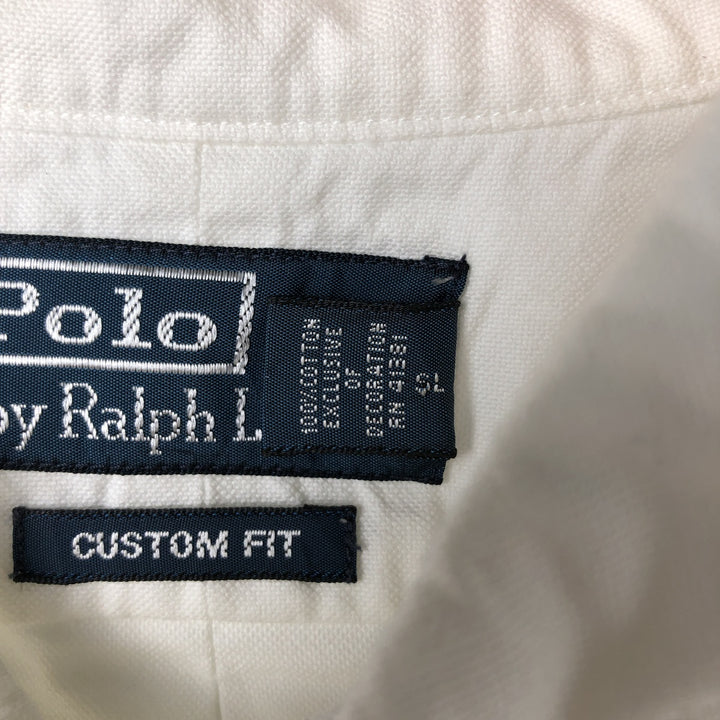 Ralph Lauren CUSTOM FIT long sleeve button down shirt, men's XL size cotton white type Vintage Second Hand