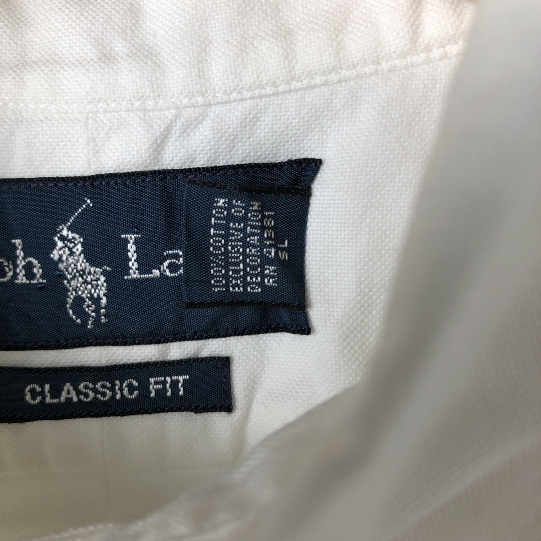 Ralph Lauren Classic Fit Long Sleeve Button Down Shirt, Men's Size L cotton white type Vintage Second Hand