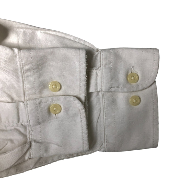Ralph Lauren YARMOUTH long sleeve button down shirt, men's size L cotton white type Vintage Second Hand