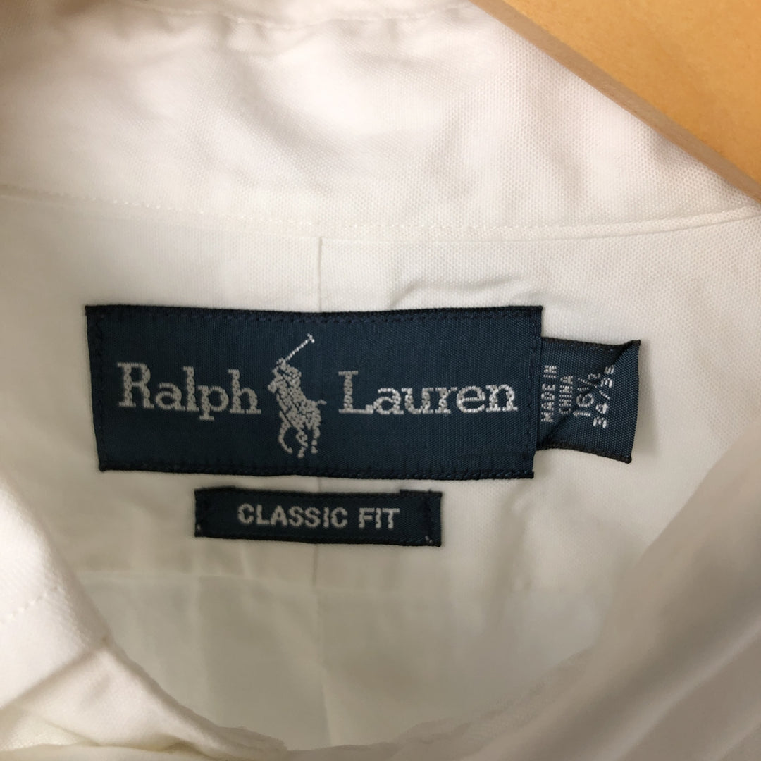 Ralph Lauren Classic Fit Long Sleeve Button Down Shirt, Men's Size L cotton white type Vintage Second Hand