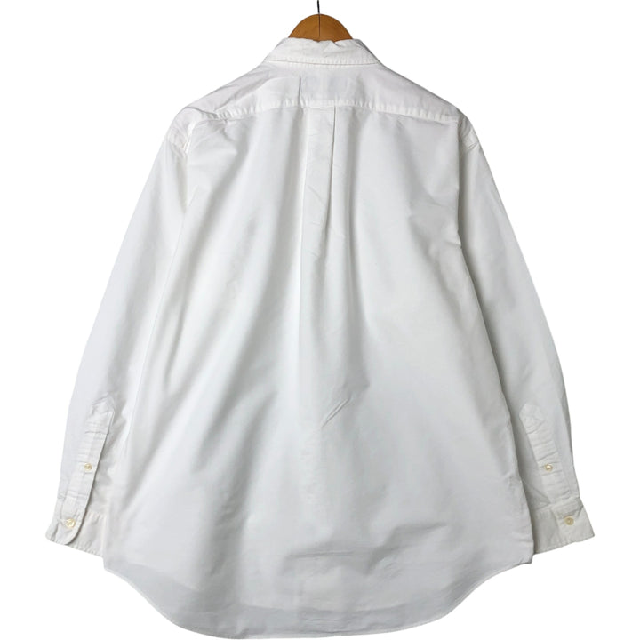 Ralph Lauren YARMOUTH long sleeve button down shirt, men's size L cotton white type Vintage Second Hand