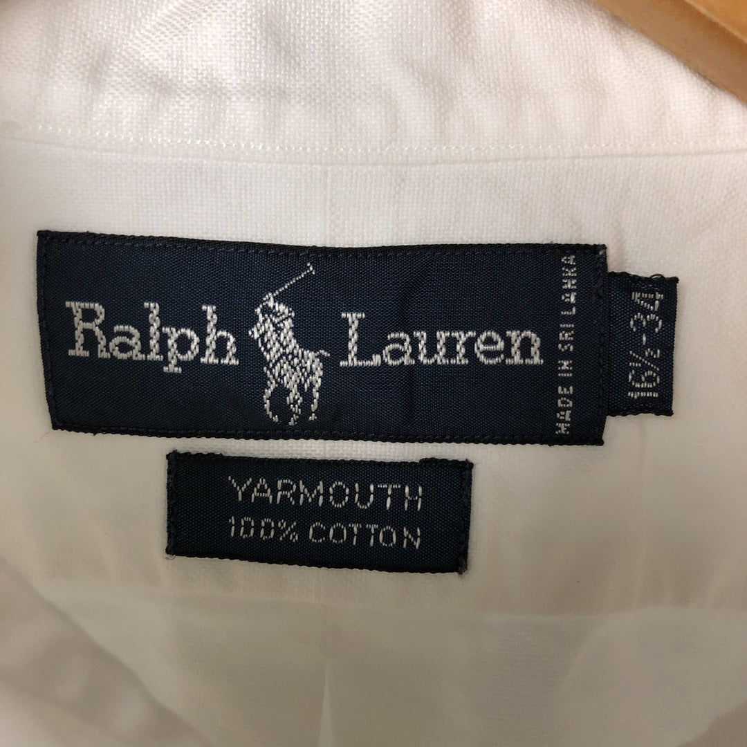 Ralph Lauren YARMOUTH long sleeve button down shirt, men's size L cotton white type Vintage Second Hand
