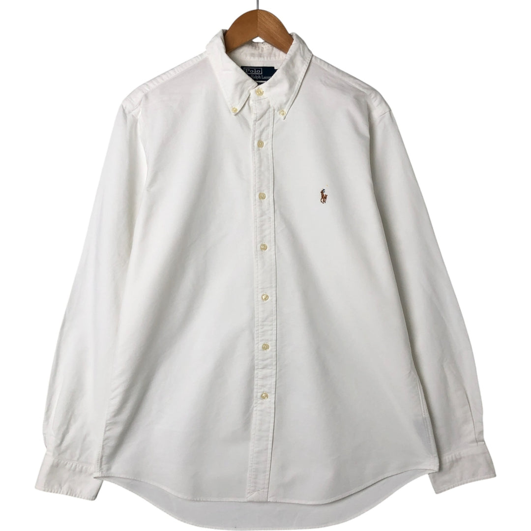 Ralph Lauren POLO by Ralph Lauren long sleeve button down shirt, men's size L cotton white type Vintage Second Hand