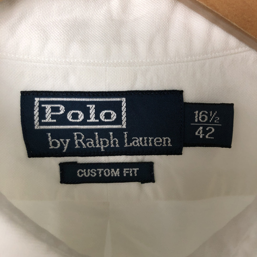 Ralph Lauren POLO by Ralph Lauren long sleeve button down shirt, men's size L cotton white type Vintage Second Hand