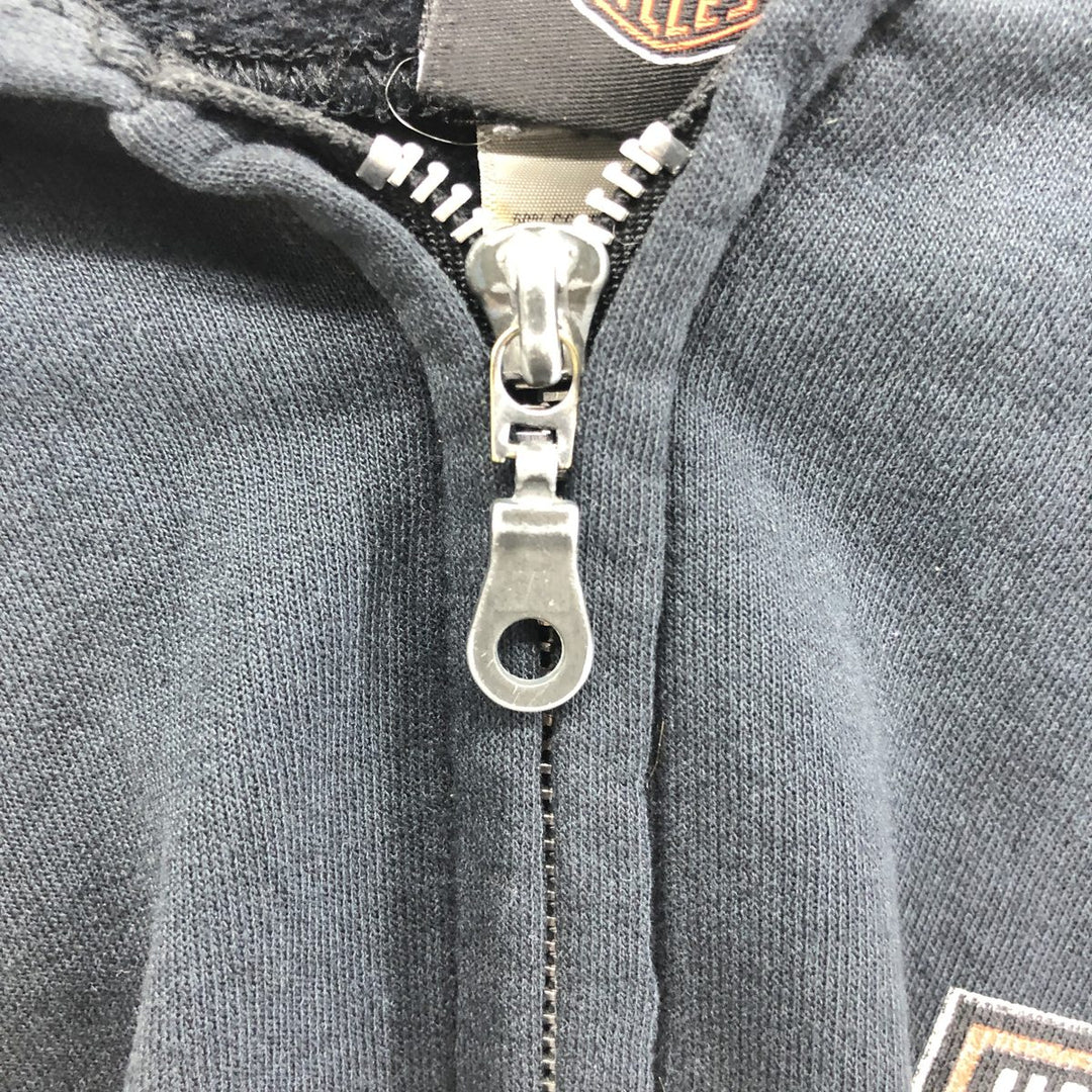 Harley-Davidson cow print full zip sweatshirt, men's M size cotton black type Vintage Second Hand