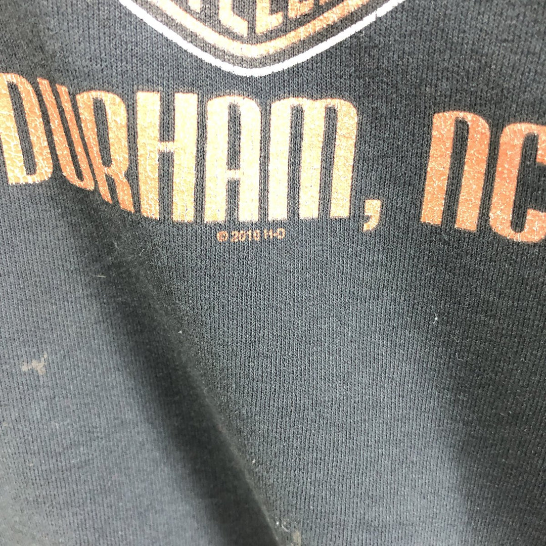 Harley-Davidson cow print full zip sweatshirt, men's M size cotton black type Vintage Second Hand