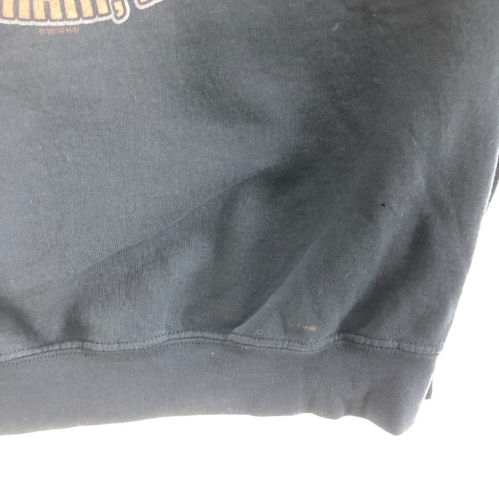 Harley-Davidson cow print full zip sweatshirt, men's M size cotton black type Vintage Second Hand