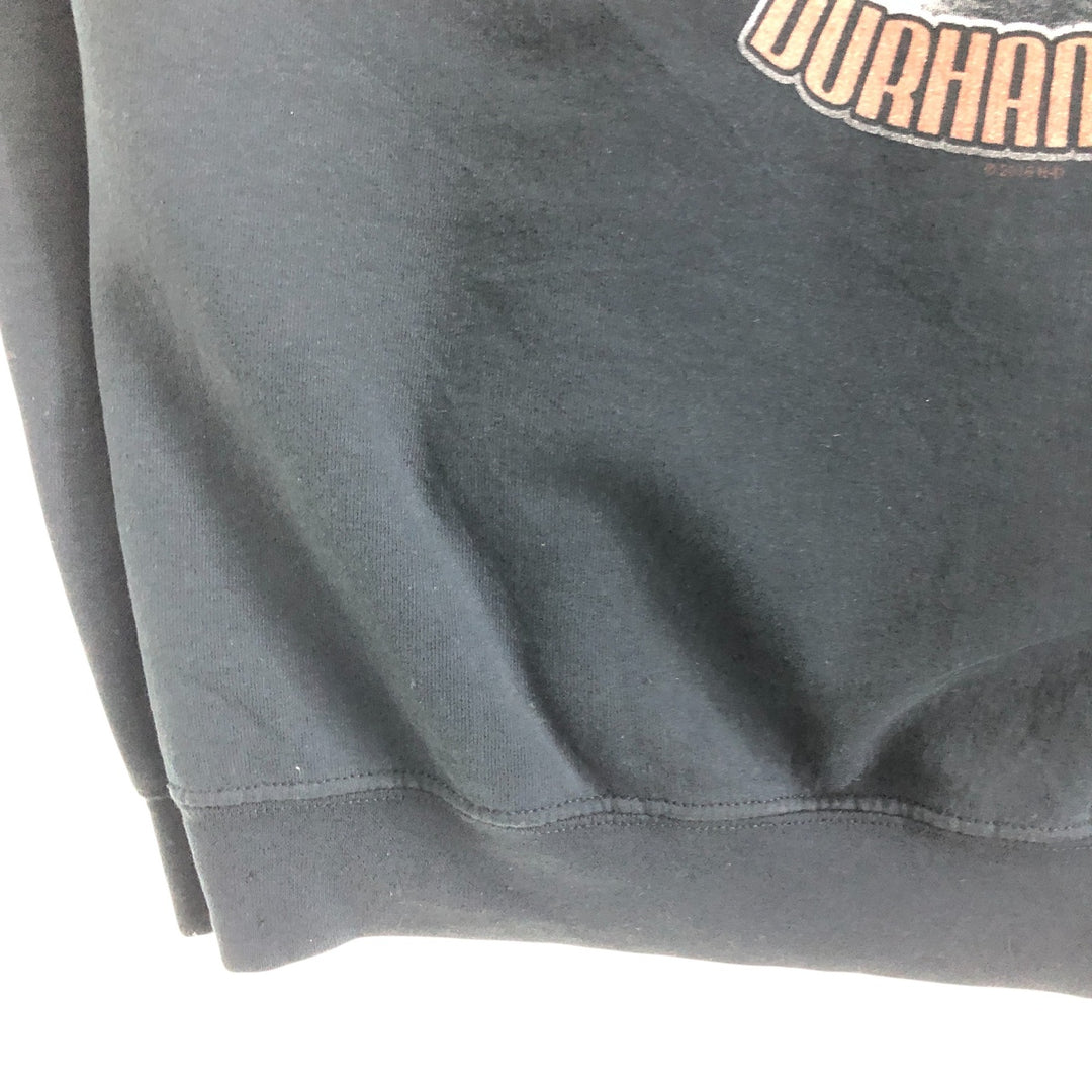 Harley-Davidson cow print full zip sweatshirt, men's M size cotton black type Vintage Second Hand