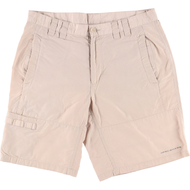 90s~00'S Columbia OMNI-SHADE PFG Ripstop Shorts Short Pants Men's W34 cotton Beige type Vintage Second Hand