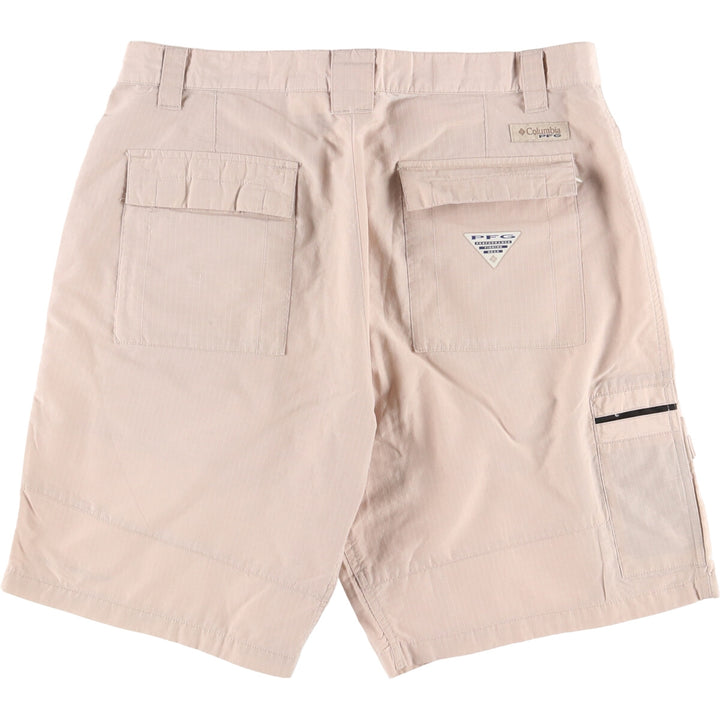 90s~00'S Columbia OMNI-SHADE PFG Ripstop Shorts Short Pants Men's W34 cotton Beige type Vintage Second Hand