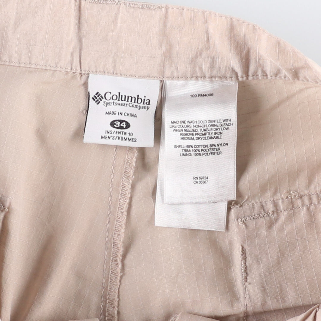 90s~00'S Columbia OMNI-SHADE PFG Ripstop Shorts Short Pants Men's W34 cotton Beige type Vintage Second Hand