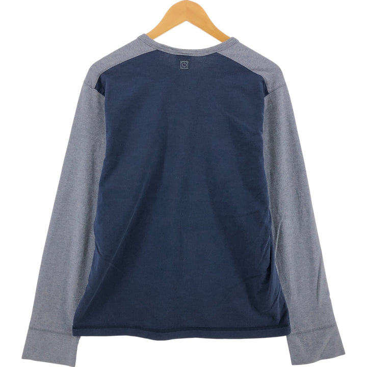 NAUTICA JEANS COMPANY Long T-shirt, Men's M size cotton navy blue type Vintage Second Hand