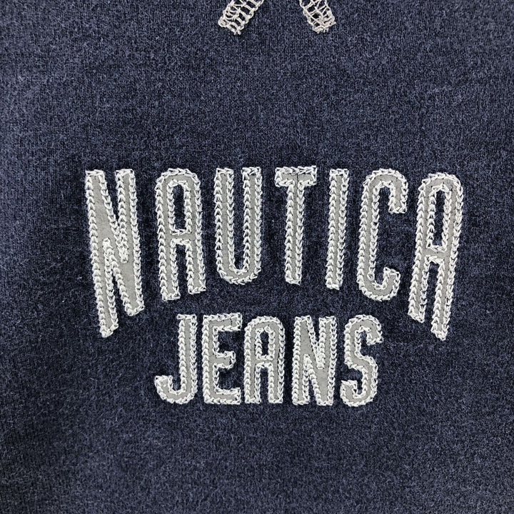 NAUTICA JEANS COMPANY Long T-shirt, Men's M size cotton navy blue type Vintage Second Hand