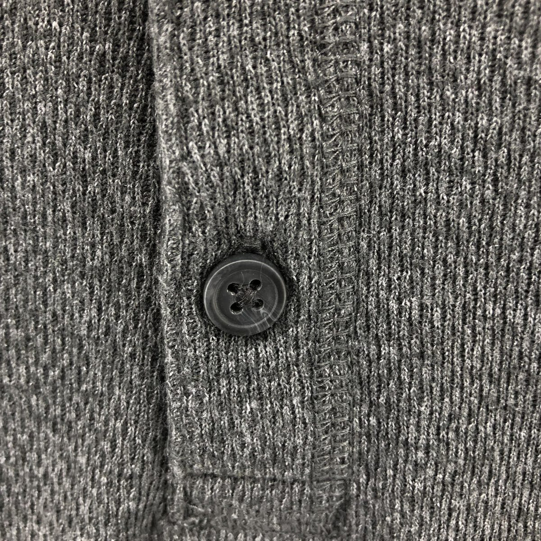 St. John's Bay Henley neck thermal long sleeve T-shirt, honeycomb, men's size L cotton gray type Vintage Second Hand