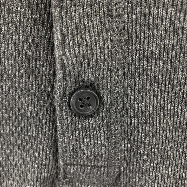 St. John's Bay Henley neck thermal long sleeve T-shirt, honeycomb, men's size L cotton gray type Vintage Second Hand