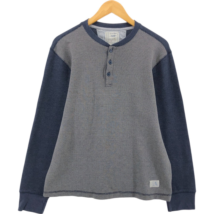 ALEXANDER JULIAN Henley neck thermal long sleeve T-shirt waffle women's XL equivalent cotton gray type Vintage Second Hand
