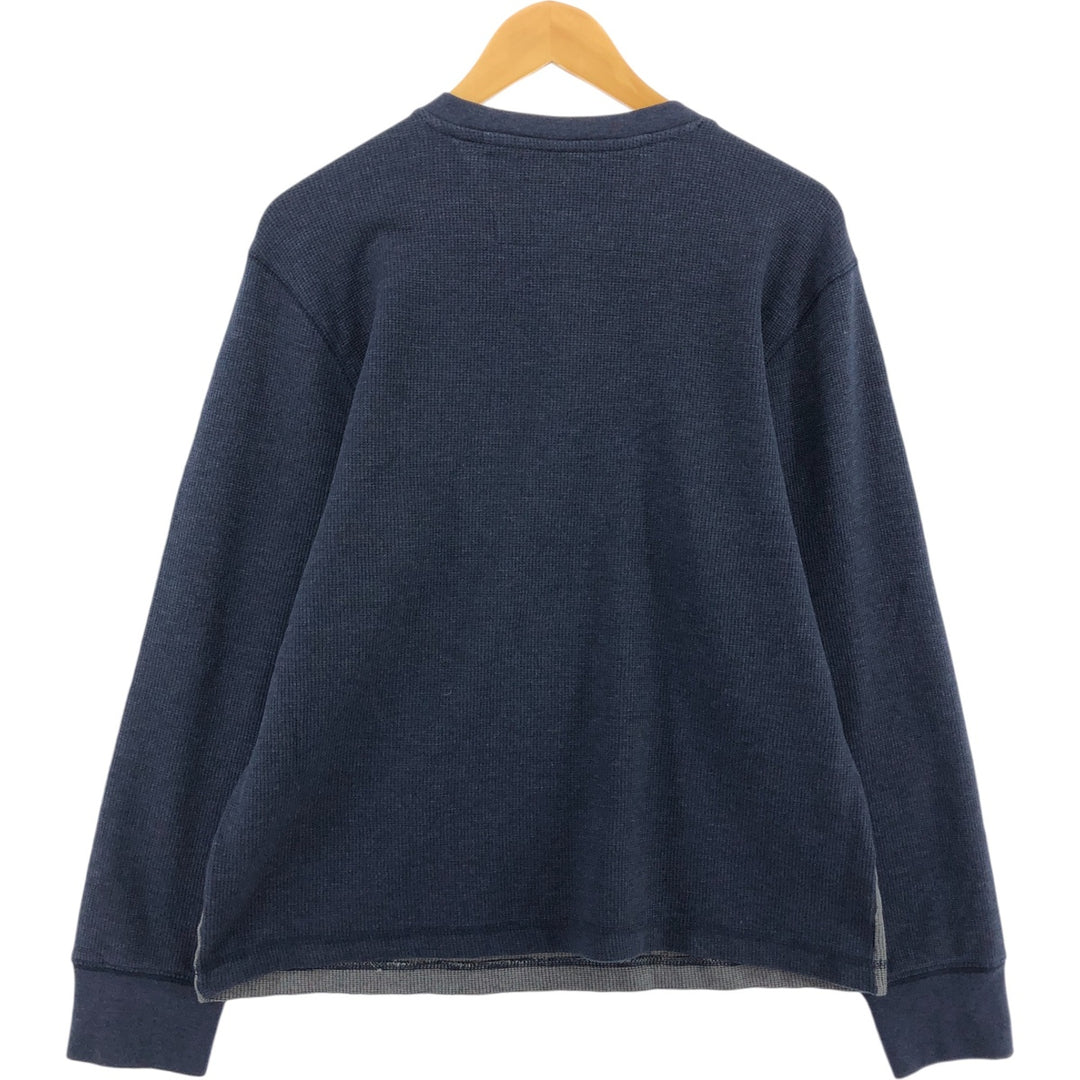 ALEXANDER JULIAN Henley neck thermal long sleeve T-shirt waffle women's XL equivalent cotton gray type Vintage Second Hand