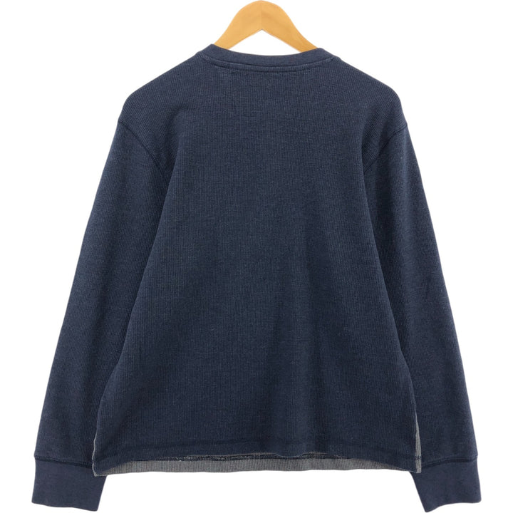 ALEXANDER JULIAN Henley neck thermal long sleeve T-shirt waffle women's XL equivalent cotton gray type Vintage Second Hand