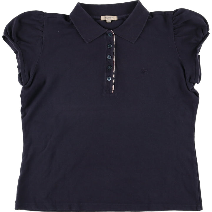 Burberry's BURBERRY LONDON short-sleeved polo shirt, women's size XL cotton navy blue type Vintage Second Hand