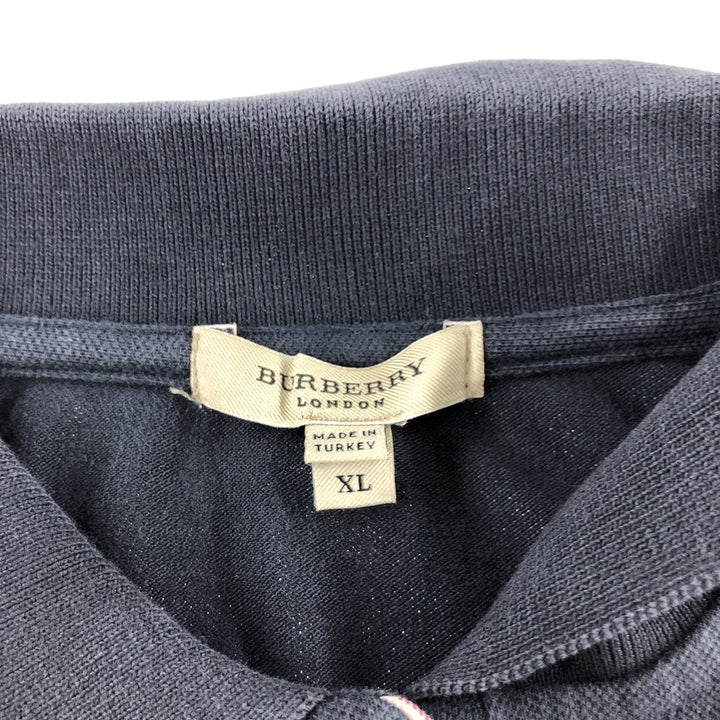 Burberry's BURBERRY LONDON short-sleeved polo shirt, women's size XL cotton navy blue type Vintage Second Hand