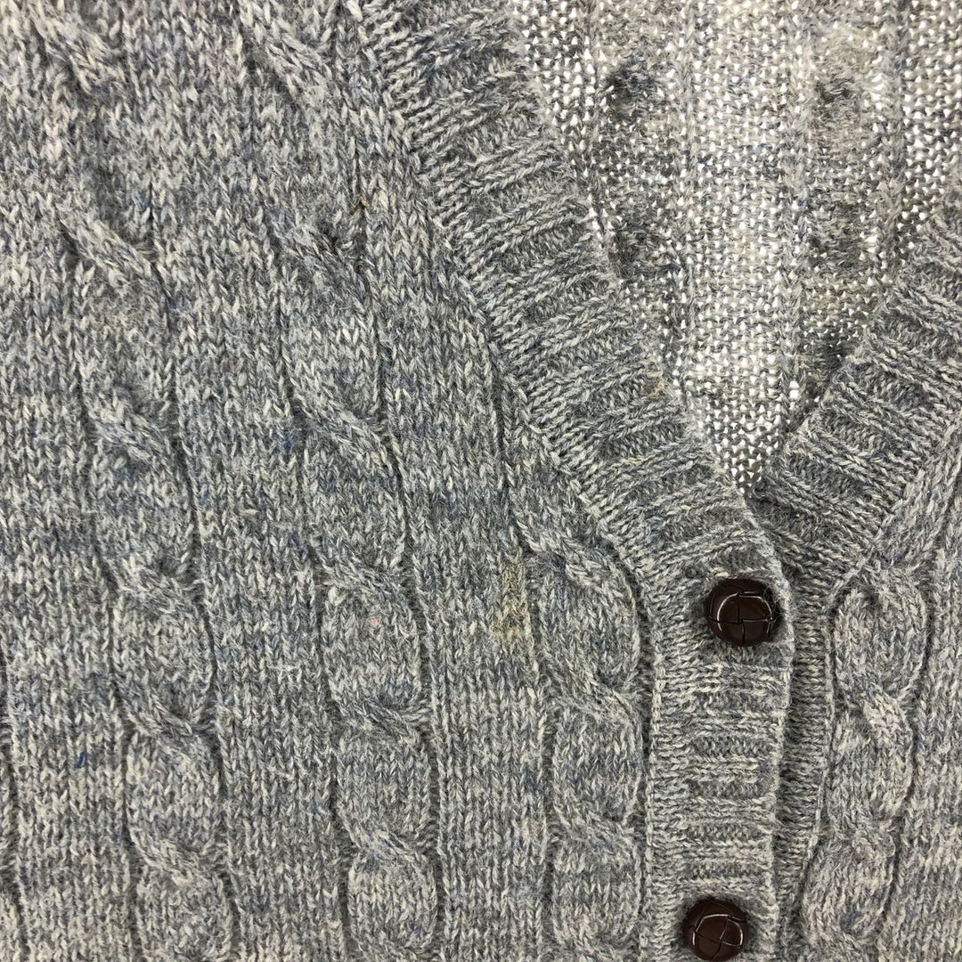 Sears Cable Knit Open Front Wool Knit Vest Men's S Size Vintage wool gray type Vintage Second Hand