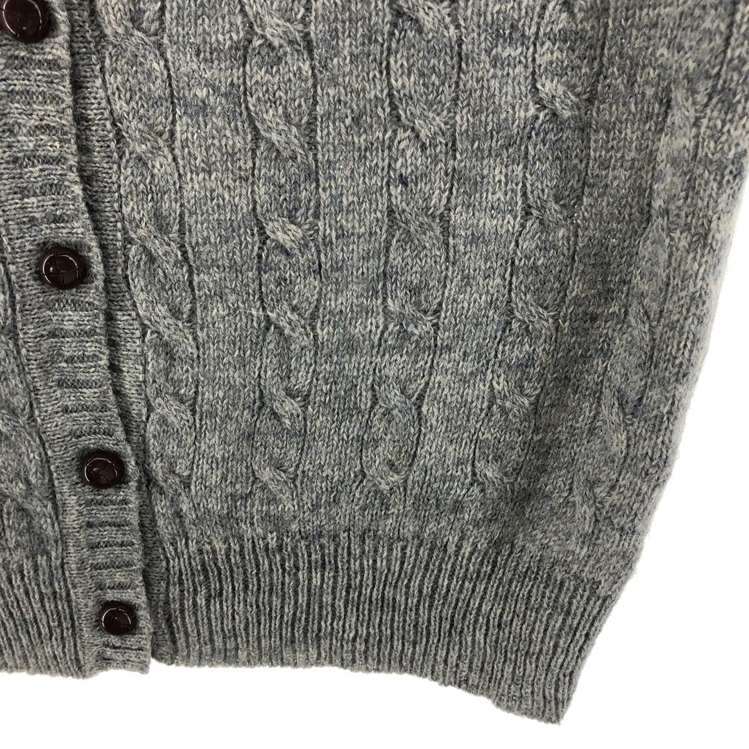 Sears Cable Knit Open Front Wool Knit Vest Men's S Size Vintage wool gray type Vintage Second Hand