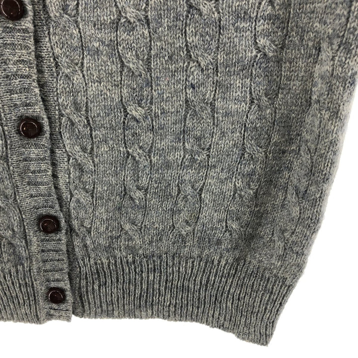 Sears Cable Knit Open Front Wool Knit Vest Men's S Size Vintage wool gray type Vintage Second Hand