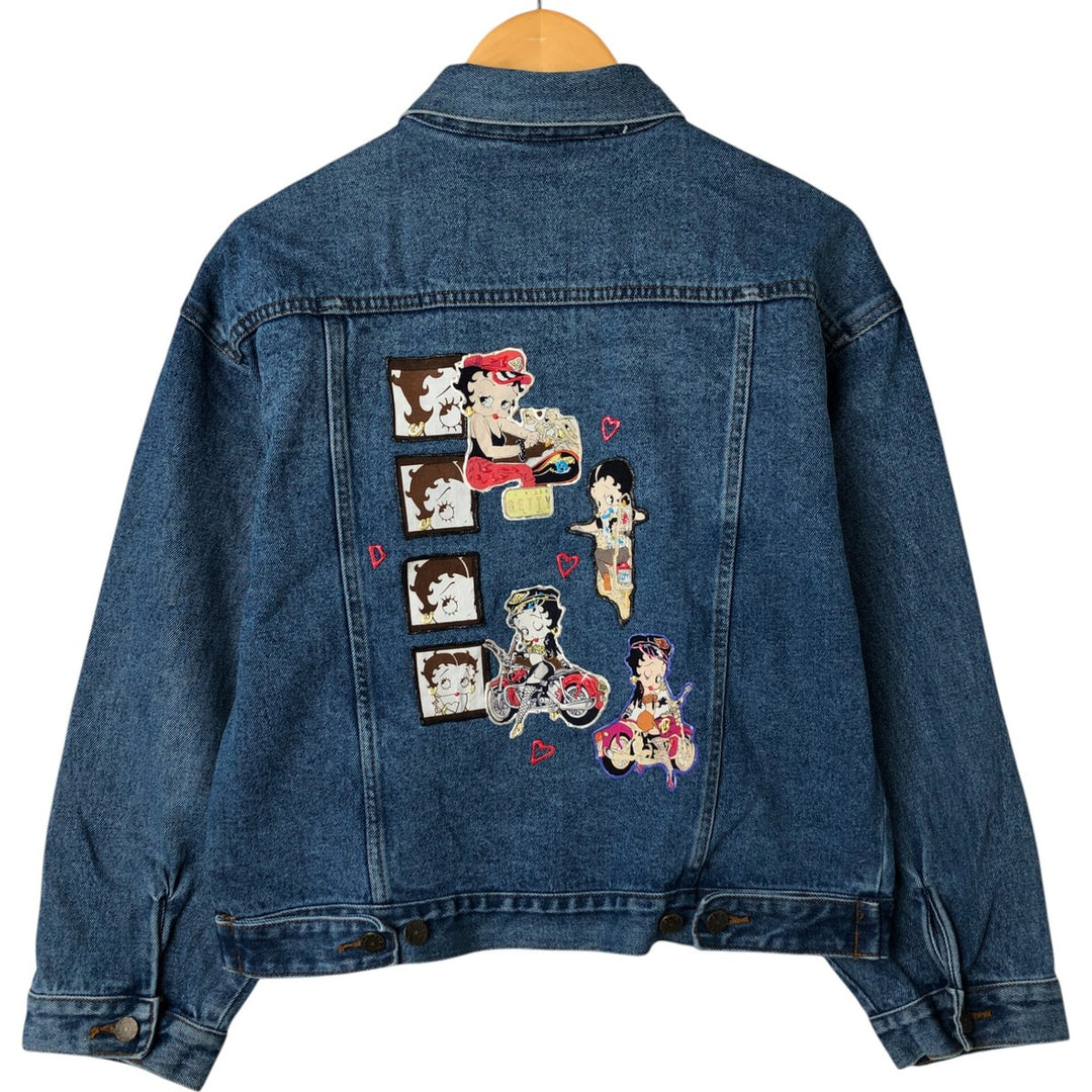 GULL COTTAGE BETTY BOOP denim jacket for women (size L) unclear Blue type light blue Vintage Second Hand