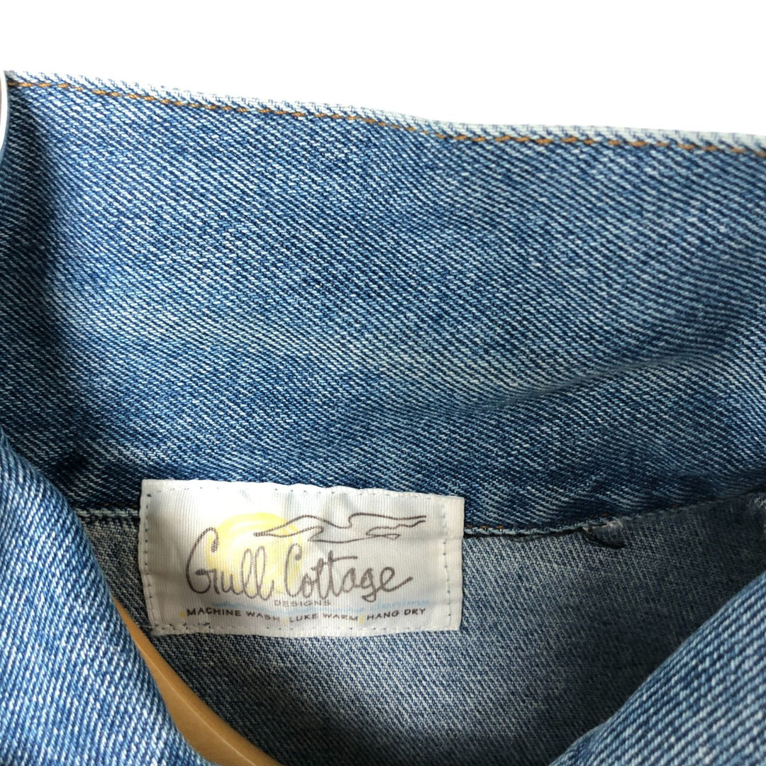 GULL COTTAGE BETTY BOOP denim jacket for women (size L) unclear Blue type light blue Vintage Second Hand