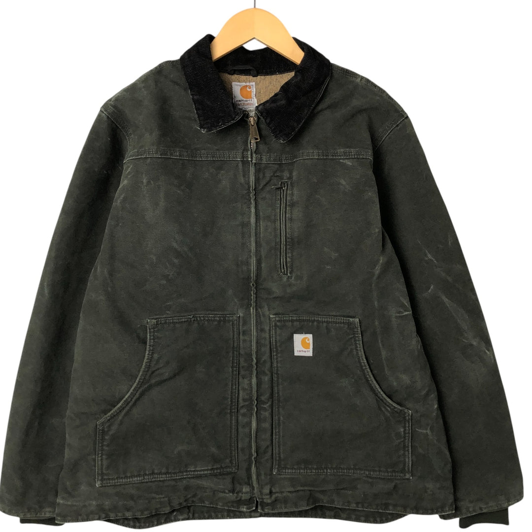 00'S Carhartt FOR WOMEN Traditional Jacket Duck Work Jacket Women's Size L cotton Green type dark green Vintage Second Hand