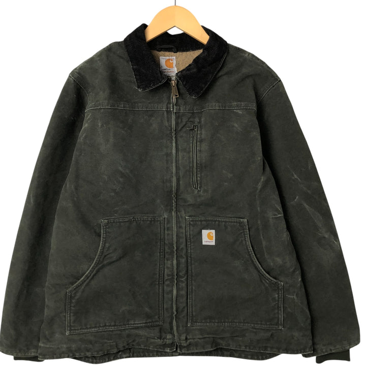 00'S Carhartt FOR WOMEN Traditional Jacket Duck Work Jacket Women's Size L cotton Green type dark green Vintage Second Hand