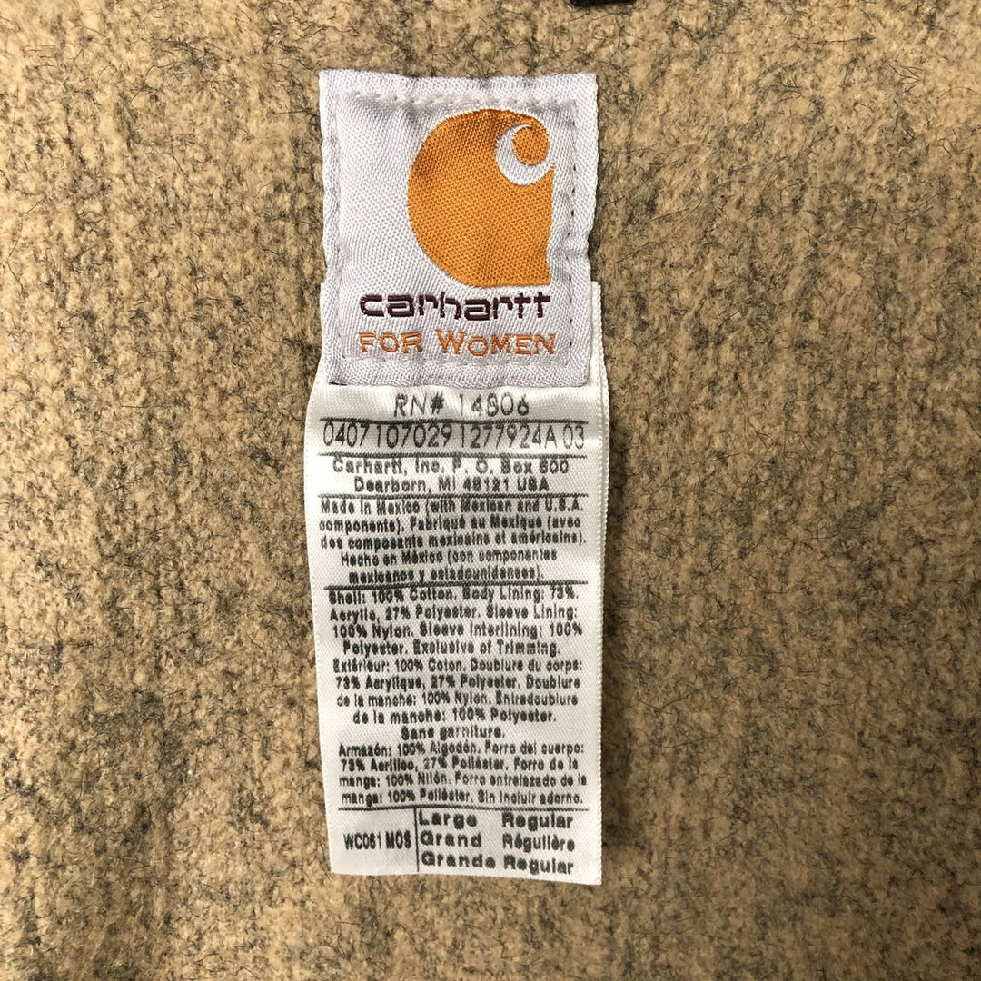 00'S Carhartt FOR WOMEN Traditional Jacket Duck Work Jacket Women's Size L cotton Green type dark green Vintage Second Hand