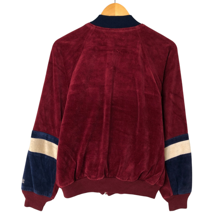 Pierre Cardin pile jersey track jacket, men's size S cotton burgundy type Vintage Second Hand