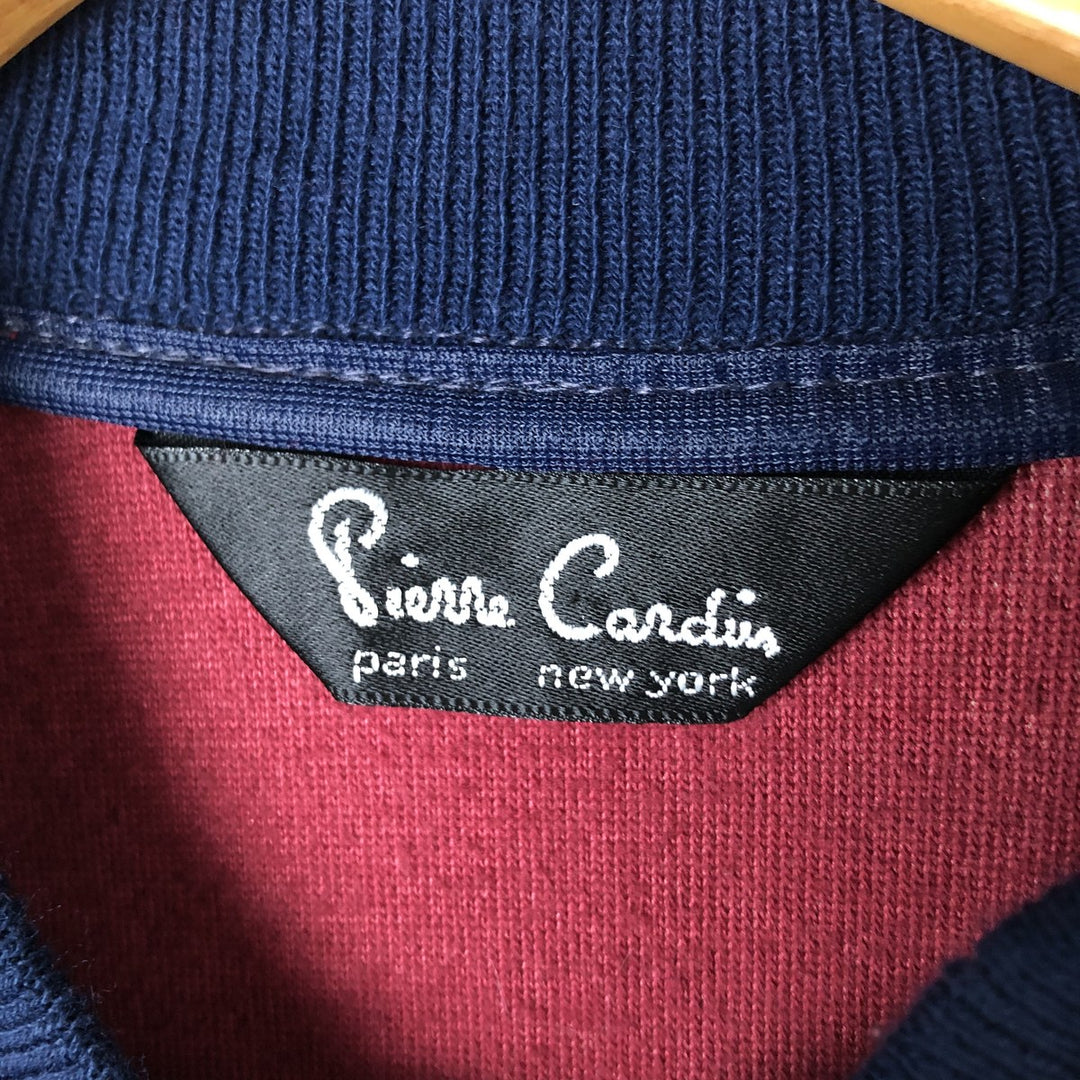 Pierre Cardin pile jersey track jacket, men's size S cotton burgundy type Vintage Second Hand