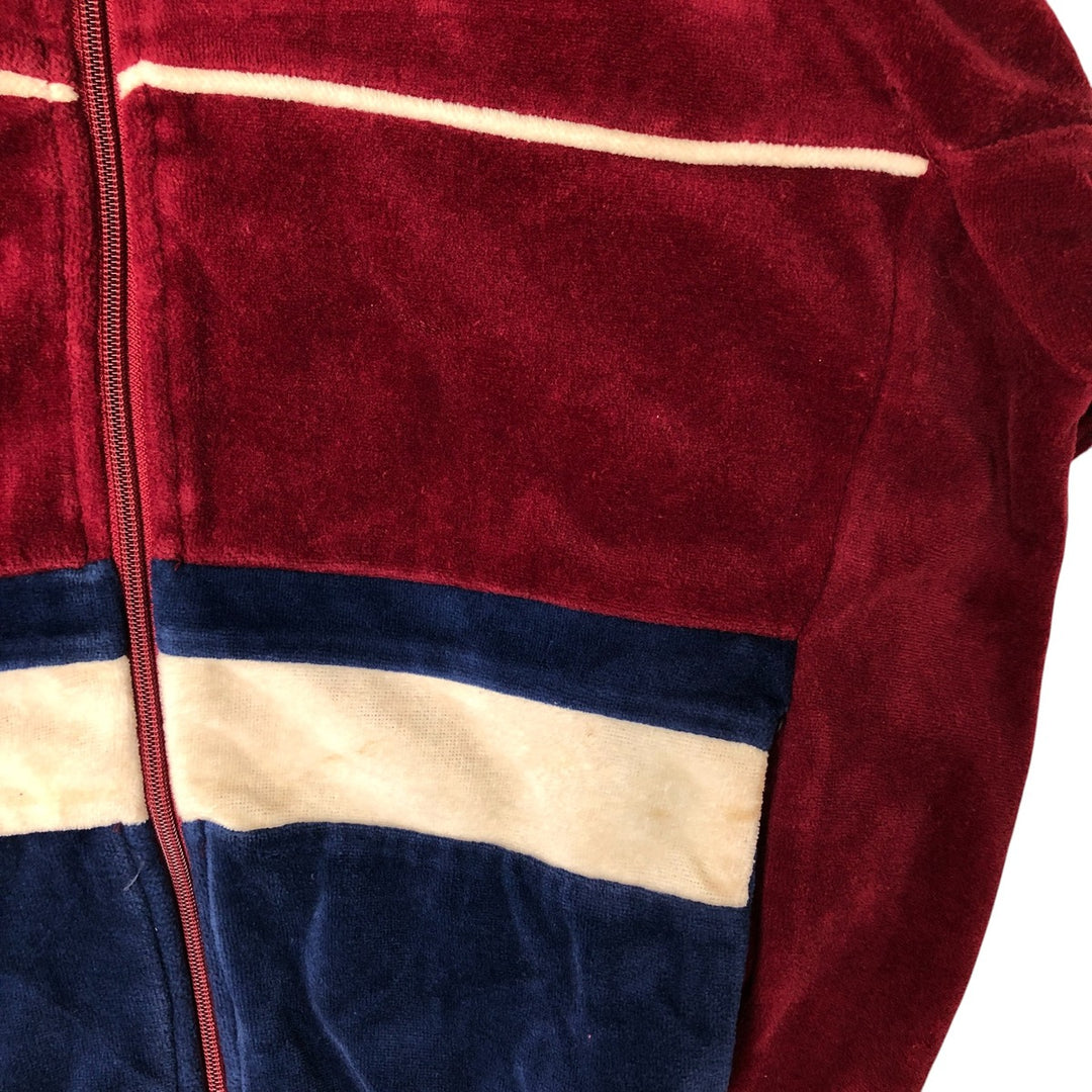 Pierre Cardin pile jersey track jacket, men's size S cotton burgundy type Vintage Second Hand