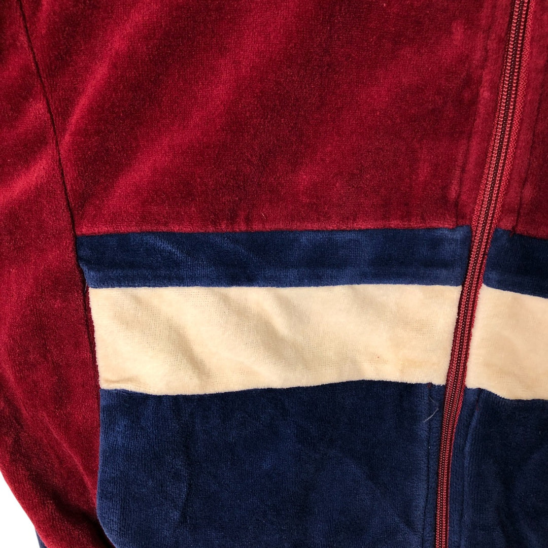 Pierre Cardin pile jersey track jacket, men's size S cotton burgundy type Vintage Second Hand