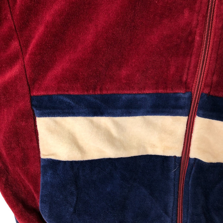 Pierre Cardin pile jersey track jacket, men's size S cotton burgundy type Vintage Second Hand