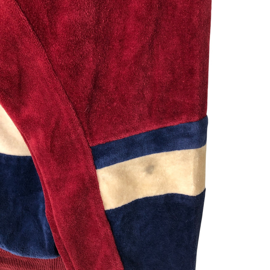 Pierre Cardin pile jersey track jacket, men's size S cotton burgundy type Vintage Second Hand