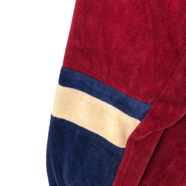 Pierre Cardin pile jersey track jacket, men's size S cotton burgundy type Vintage Second Hand