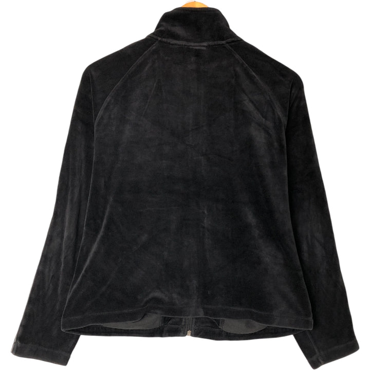 St. John's Bay Pile Jersey Track Jacket for Women (Size M) cotton black type Vintage Second Hand