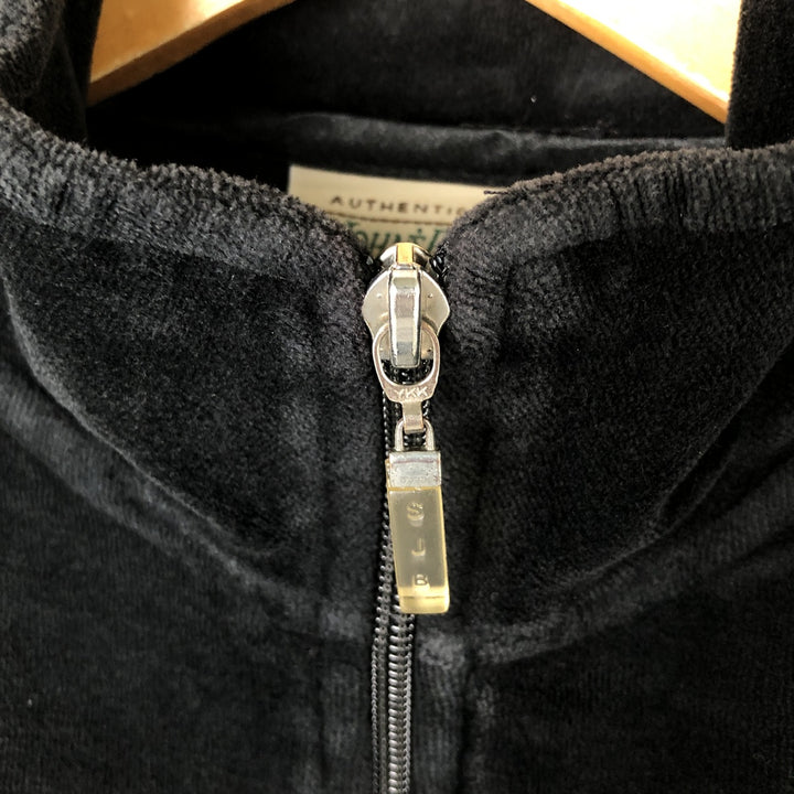 St. John's Bay Pile Jersey Track Jacket for Women (Size M) cotton black type Vintage Second Hand
