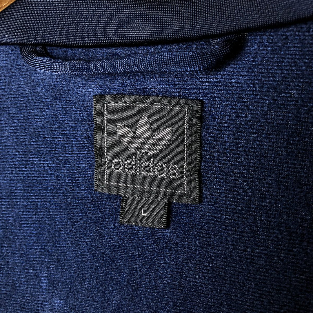 00'S adidas jersey track jacket, men's size L polyester navy blue type Vintage Second Hand