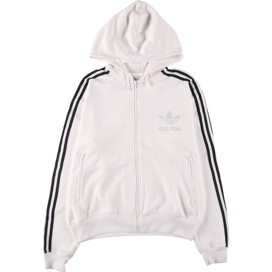 Adidas adidas jersey hoodie track jacket women's size L polyester white type Vintage Second Hand