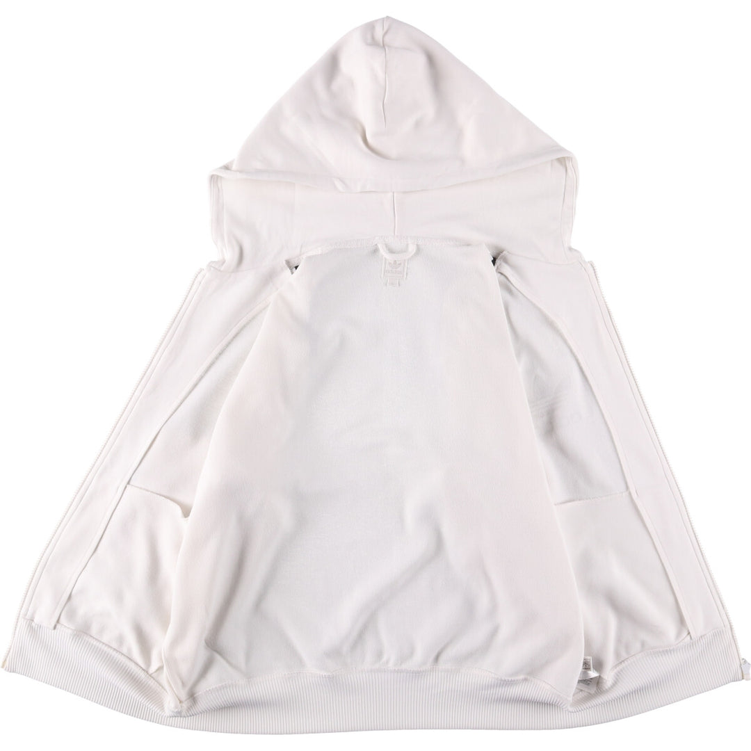 Adidas adidas jersey hoodie track jacket women's size L polyester white type Vintage Second Hand
