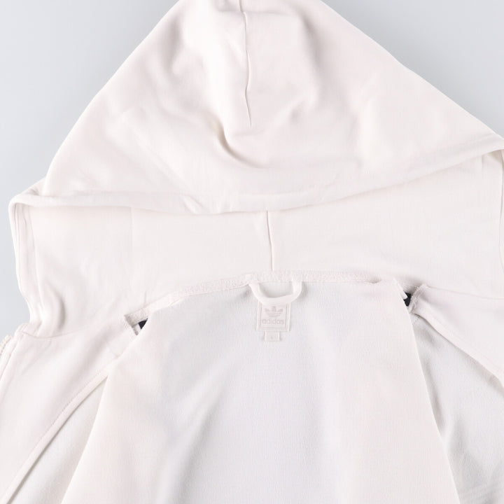 Adidas adidas jersey hoodie track jacket women's size L polyester white type Vintage Second Hand