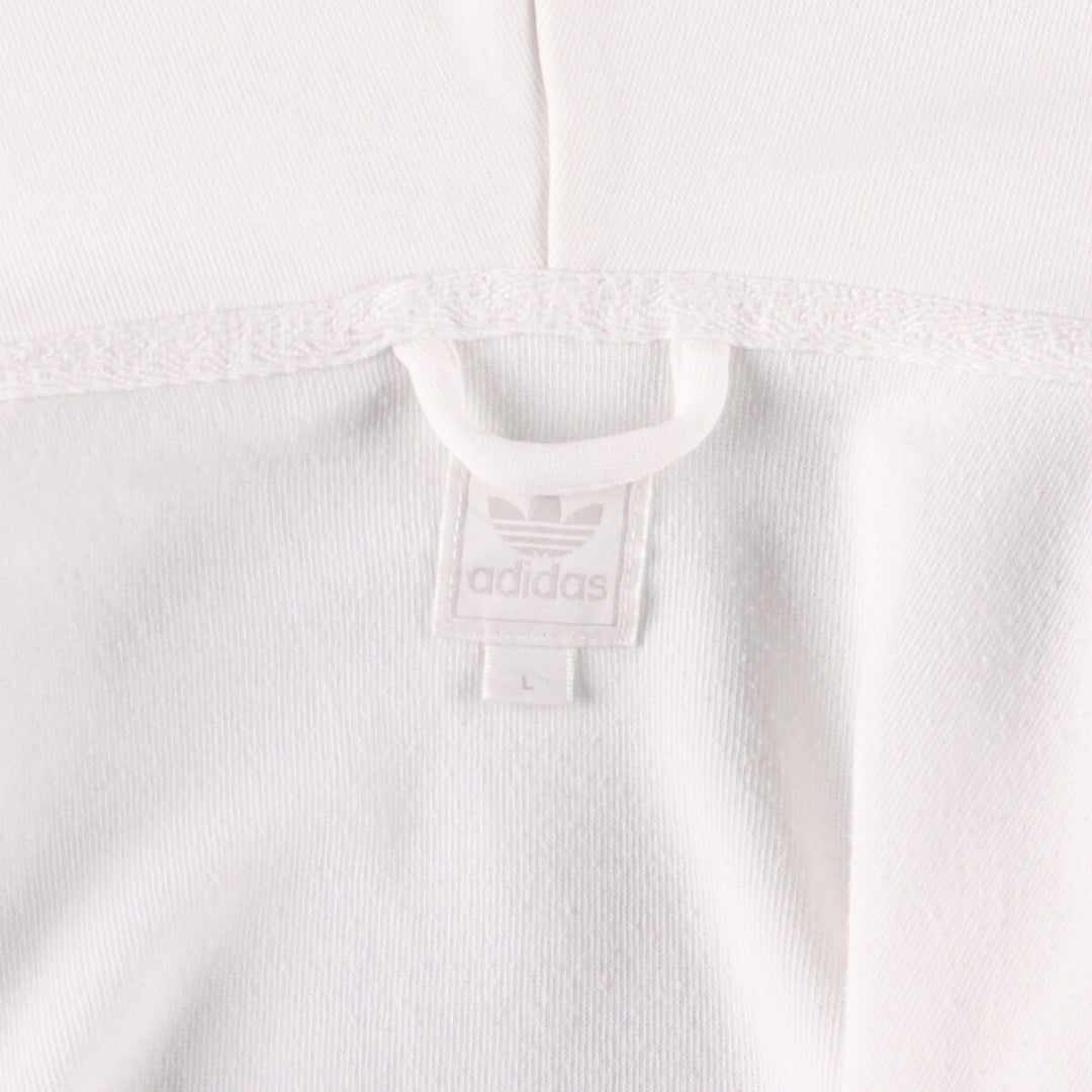 Adidas adidas jersey hoodie track jacket women's size L polyester white type Vintage Second Hand