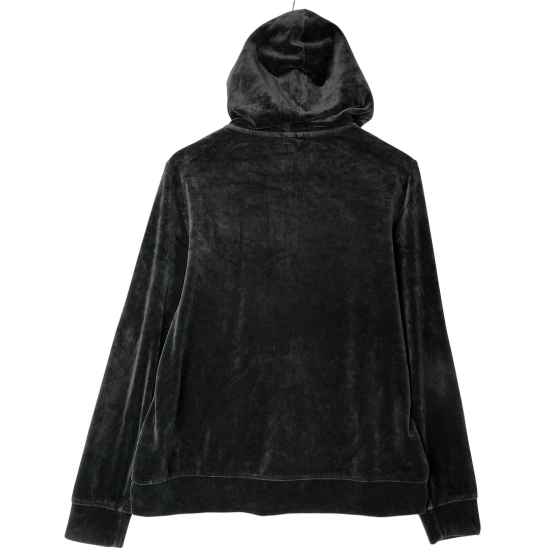 PUMA Hooded Velour Jersey Track Jacket Women's XL cotton black type Vintage Second Hand